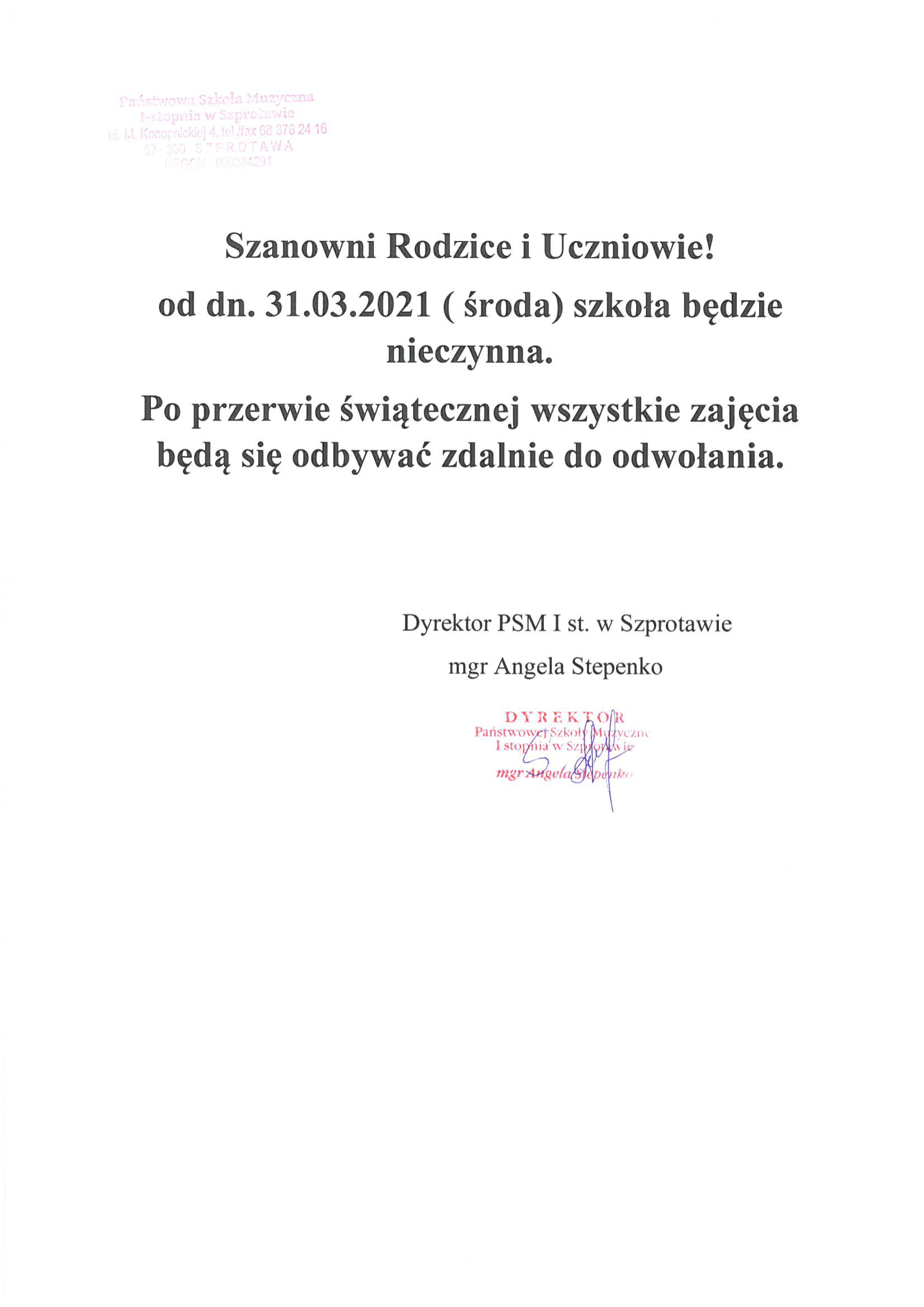 Ogłoszenie 1
